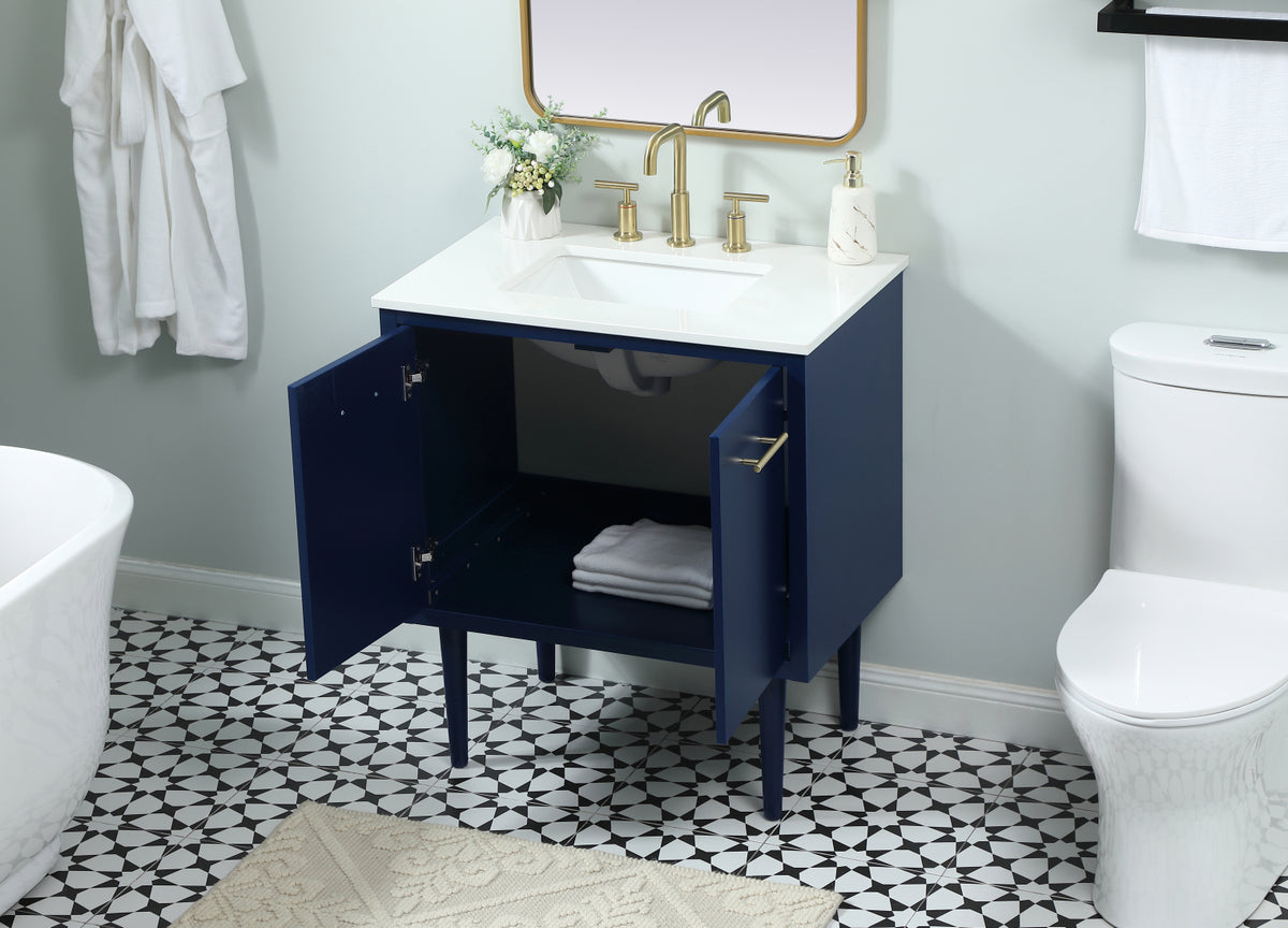 30 inch Single bathroom vanity in blue