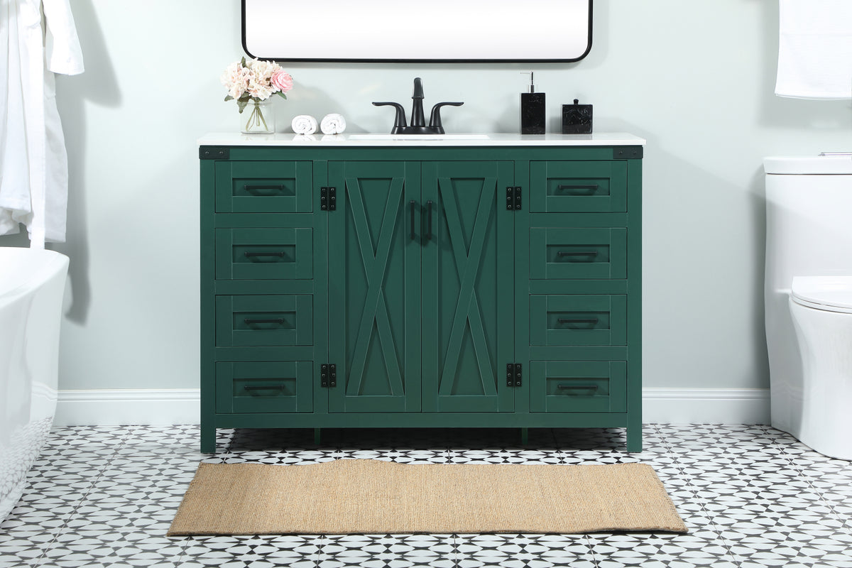 48 inch Single bathroom vanity in green