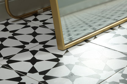 Metal Frame Rectangle Full Length Mirror 36x60 Inch in Brass