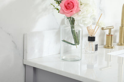 42 inch Single bathroom vanity in grey with backsplash