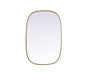 Metal Frame Oval Mirror 24x36 Inch in Brass