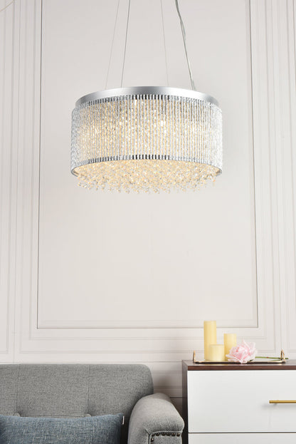 Influx 12 light Chrome Pendant Clear Royal Cut Crystal