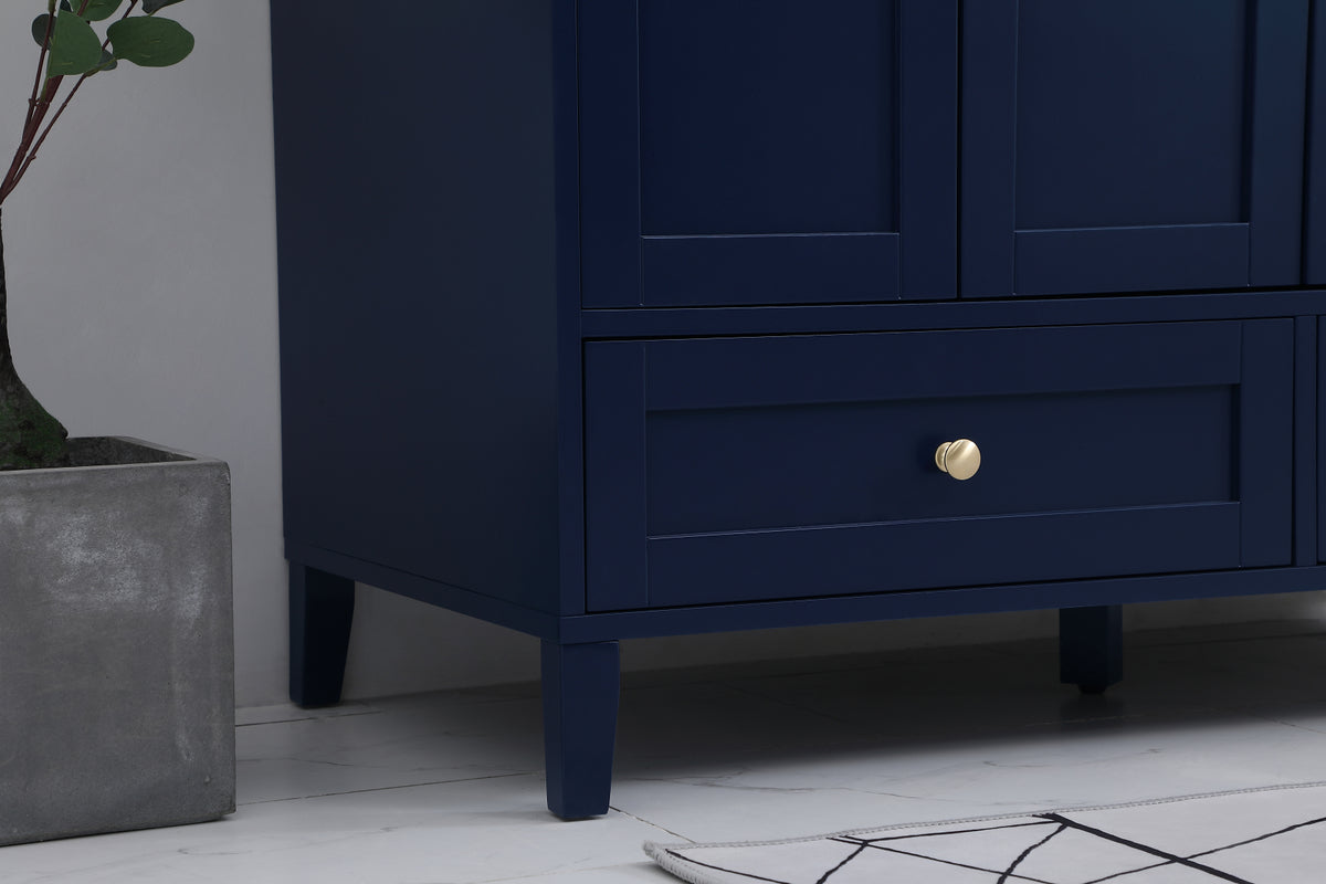 48 inch Single Bathroom Vanity in Blue with Backsplash