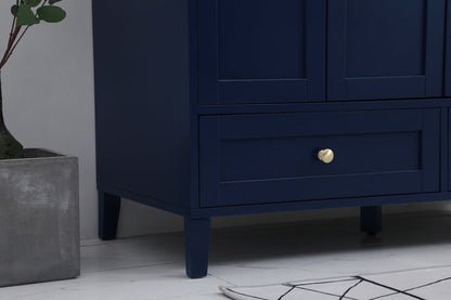 48 inch Single Bathroom Vanity in Blue with Backsplash