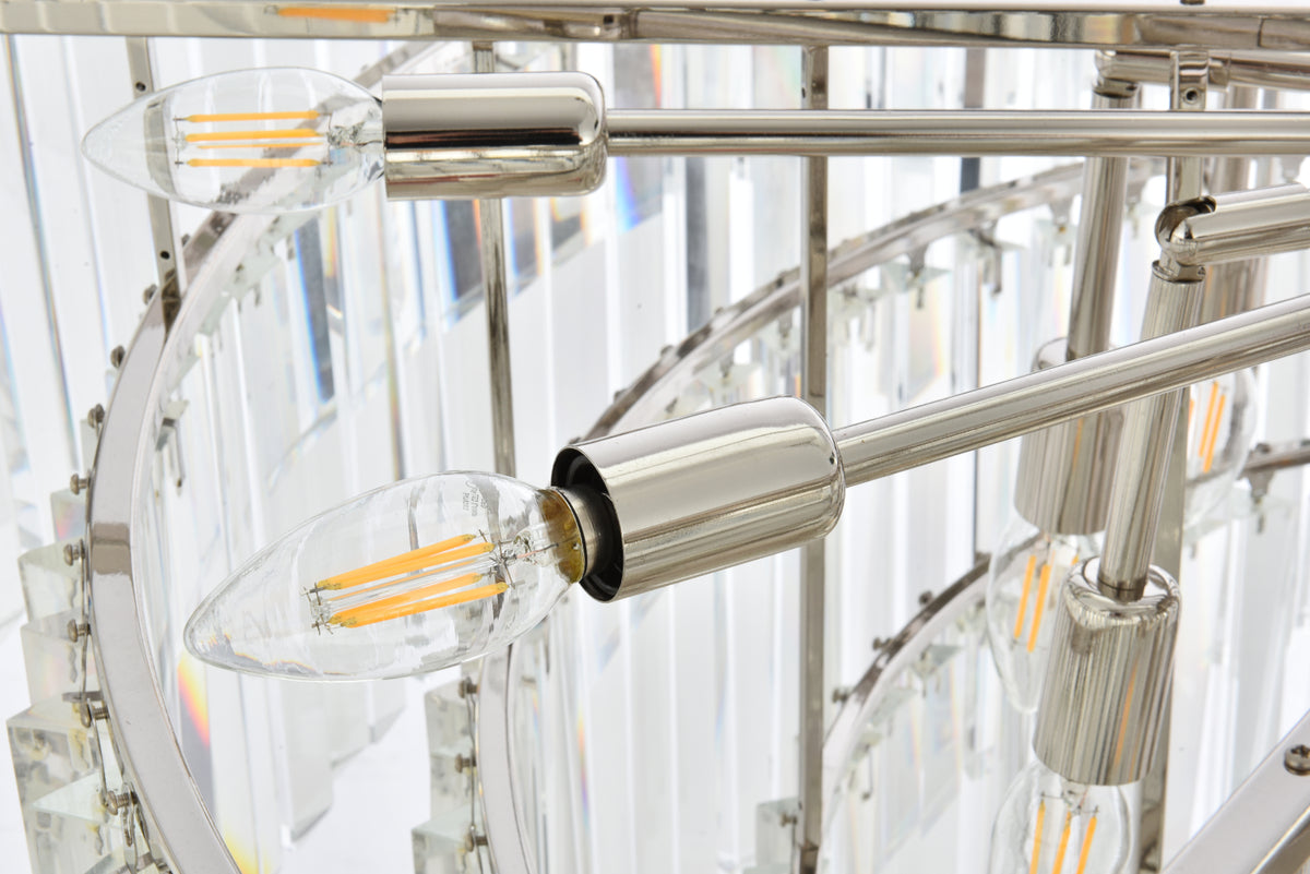 Sydney 33 light polished nickel Chandelier Clear Royal Cut Crystal