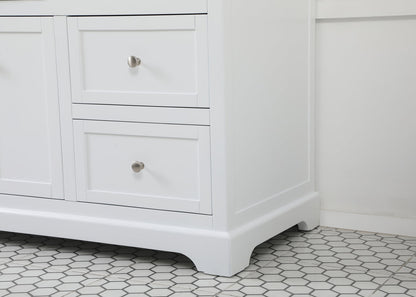 60 inch Single bathroom vanity in white