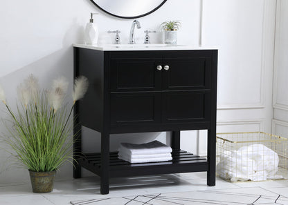 30 inch Single Bathroom Vanity in Black