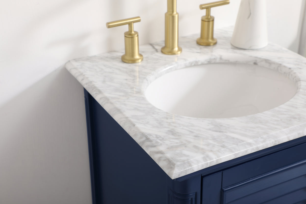 19 inch Single bathroom vanity in blue