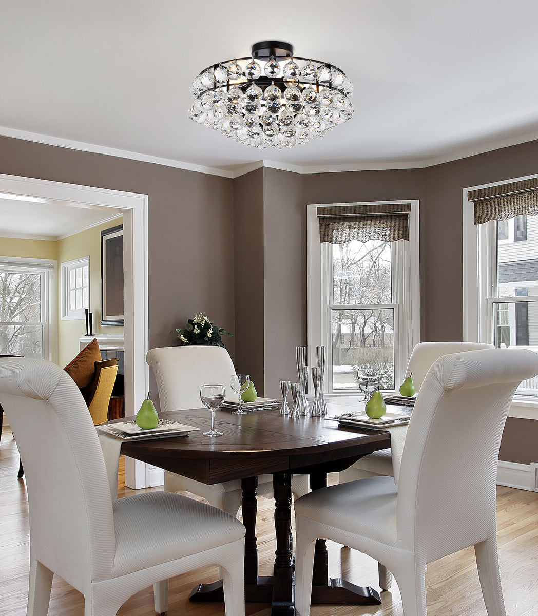 Savannah 18 inch flush mount in black