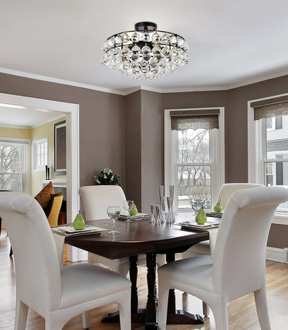 Savannah 18 inch flush mount in black