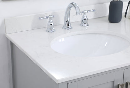 36 inch Single Bathroom Vanity in Gray with Backsplash