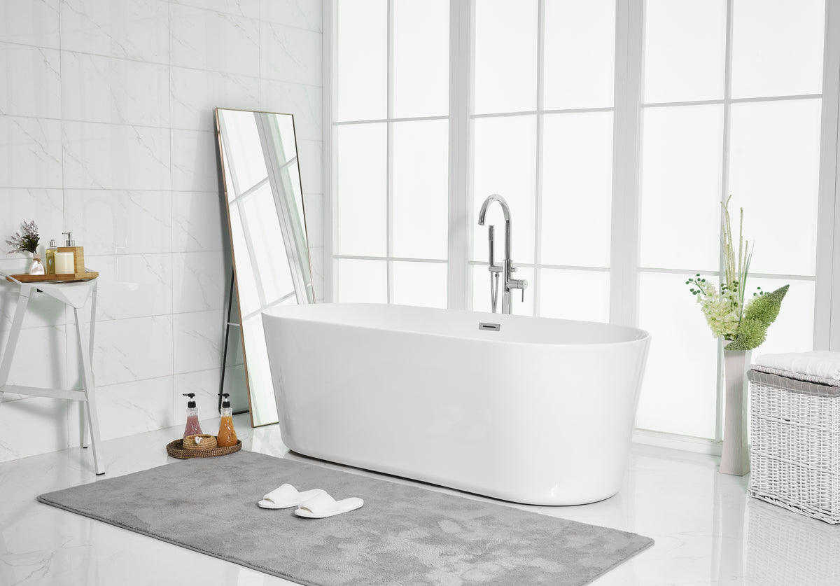 71 inch soaking roll top bathtub in glossy white