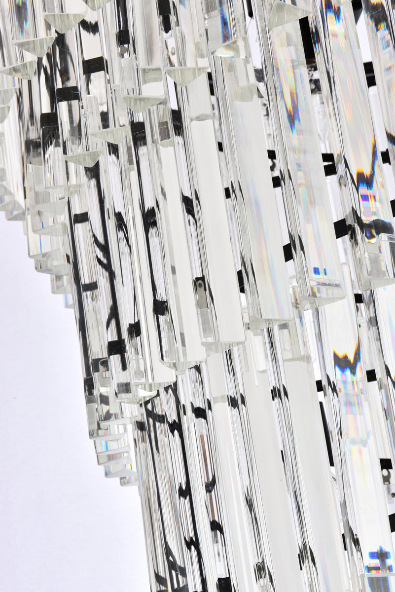 Sydney 30 inch spiral crystal chandelier in matte black