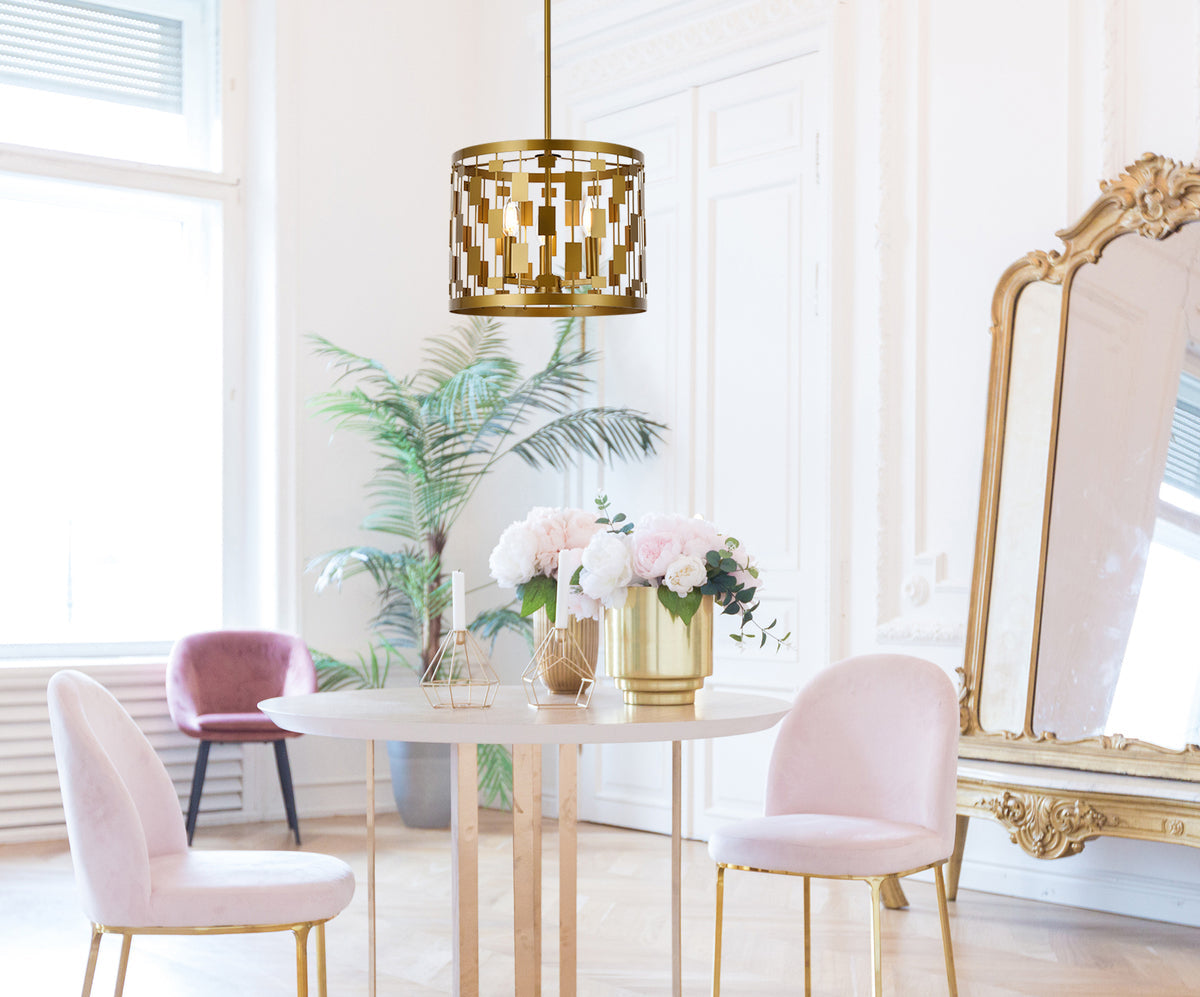 Levante 3 lights pendant in brass