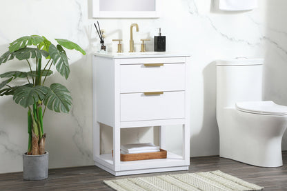 24 inch Single bathroom vanity in white