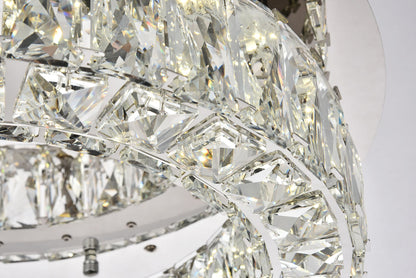 Monroe LED light Chrome Flush mount Clear Royal Cut Crystal