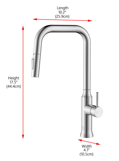 Noor Single Handle Pull Down Sprayer Kitchen Faucet in Brushed Nickel