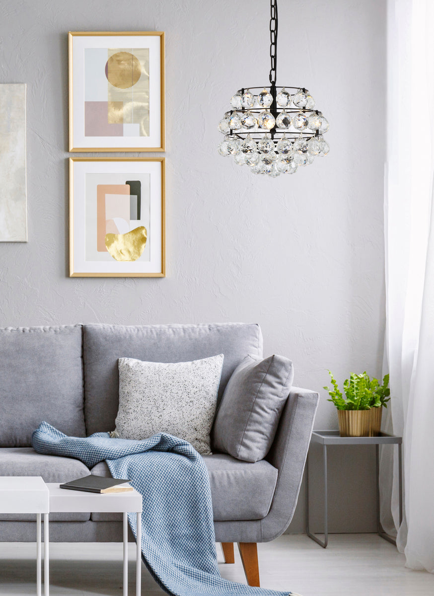 Savannah 12 inch pendant in black