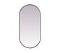 Metal Frame Oval Mirror 30x60 Inch in Black