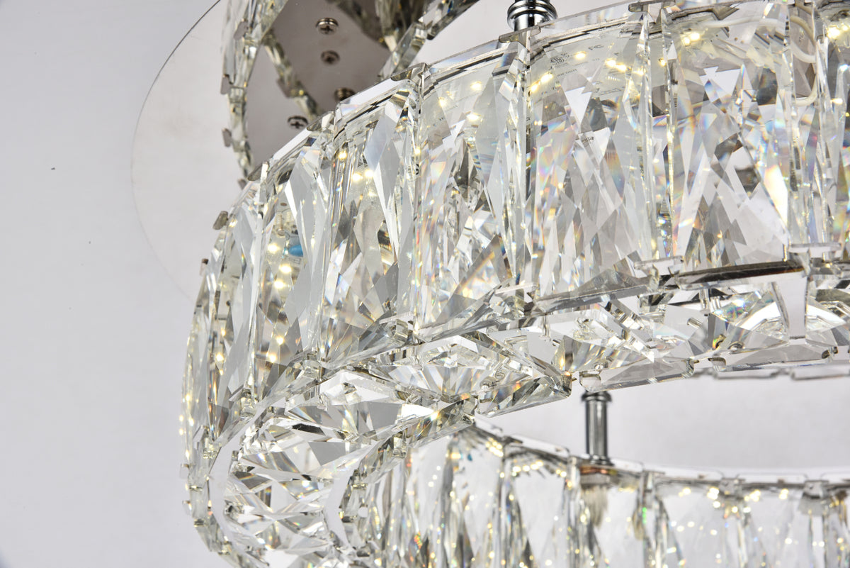 Monroe LED light Chrome Flush mount Clear Royal Cut Crystal