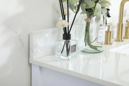 42 inch Single bathroom vanity in white with backsplash