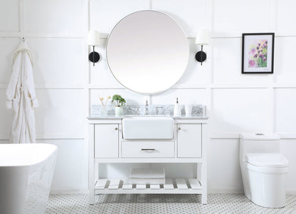 48 inch Single bathroom vanity in white with backsplash