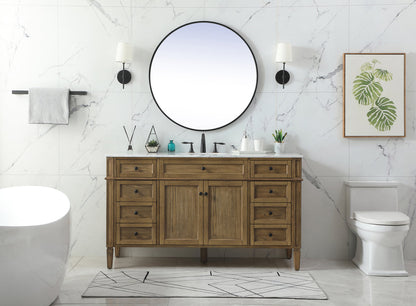 60 inch Single bathroom vanity in driftwood