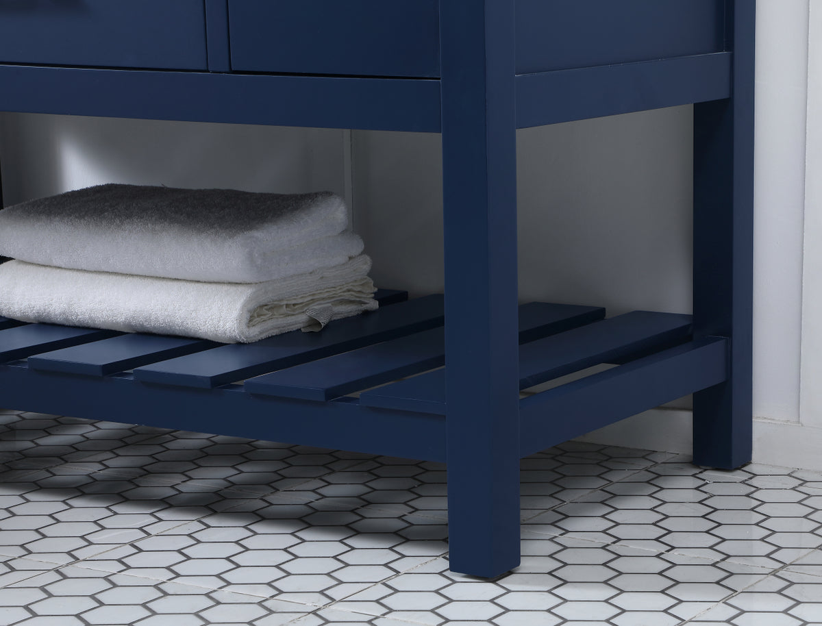 48 inch Single bathroom vanity in blue with backsplash