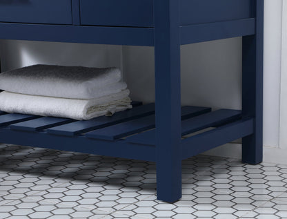 48 inch Single bathroom vanity in blue with backsplash