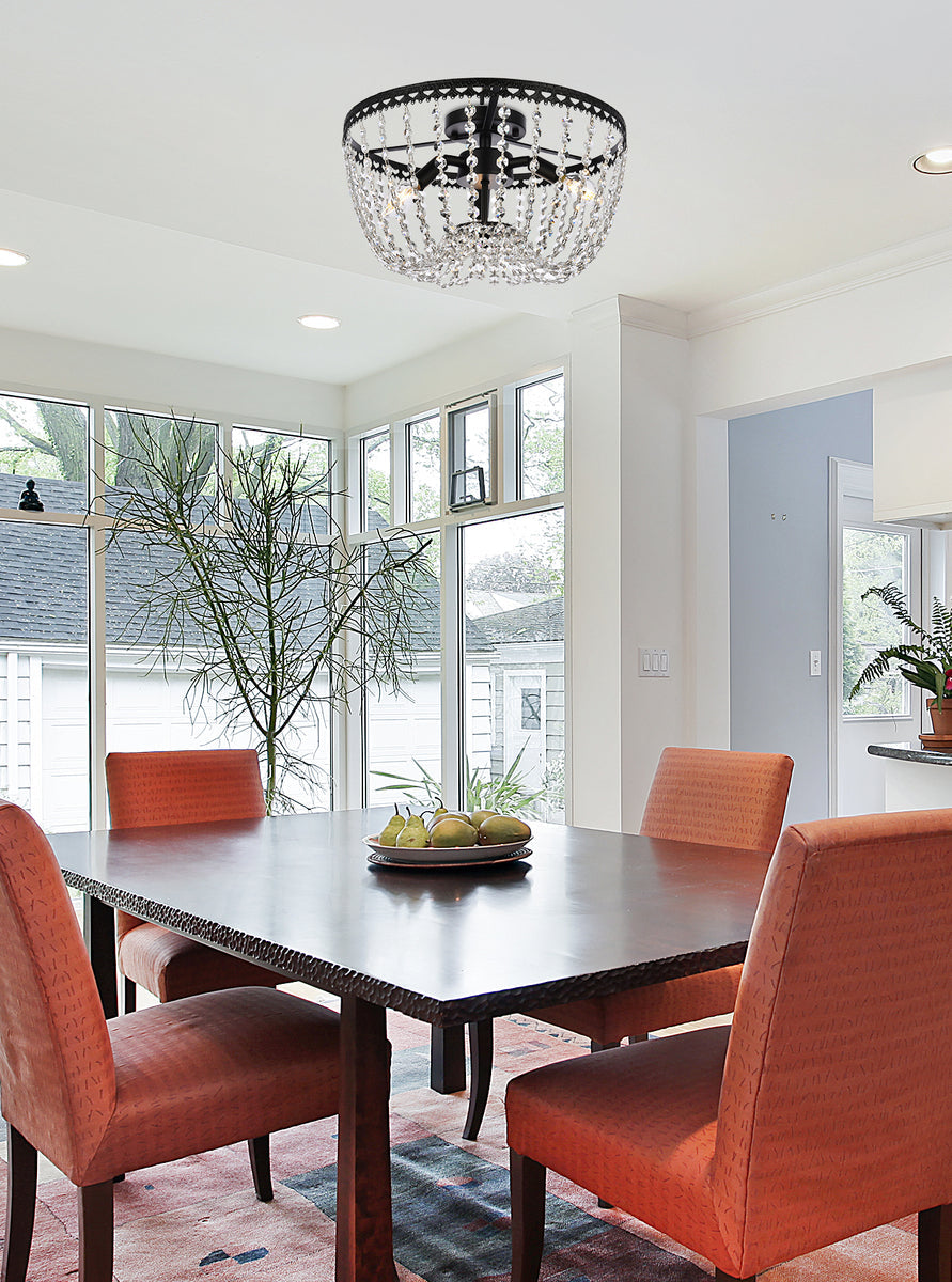 Kylie 16 inch flush mount in black