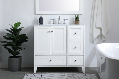 36 inch Single Bathroom Vanity in White