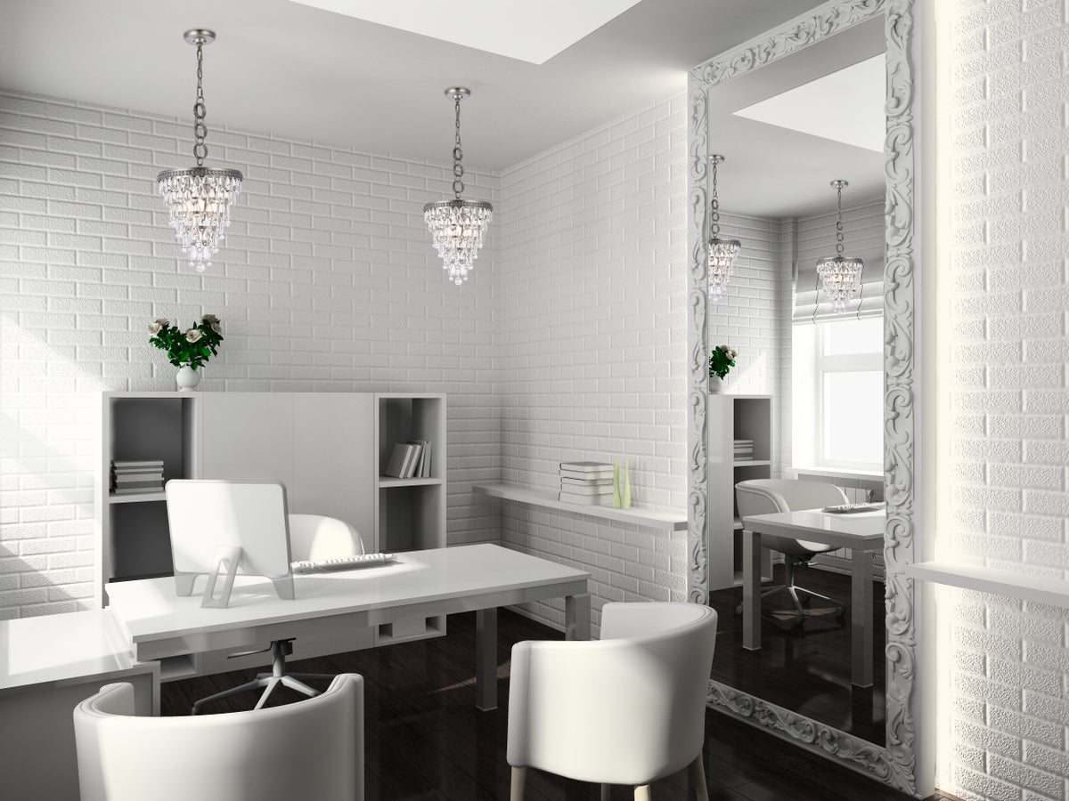 Nordic 3 light antique silver Pendant Clear Royal Cut Crystal