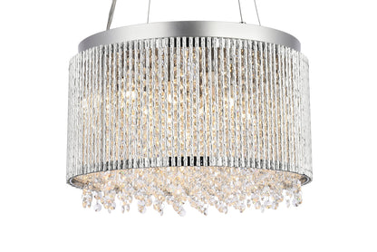 Influx 10 light Chrome Pendant Clear Royal Cut Crystal