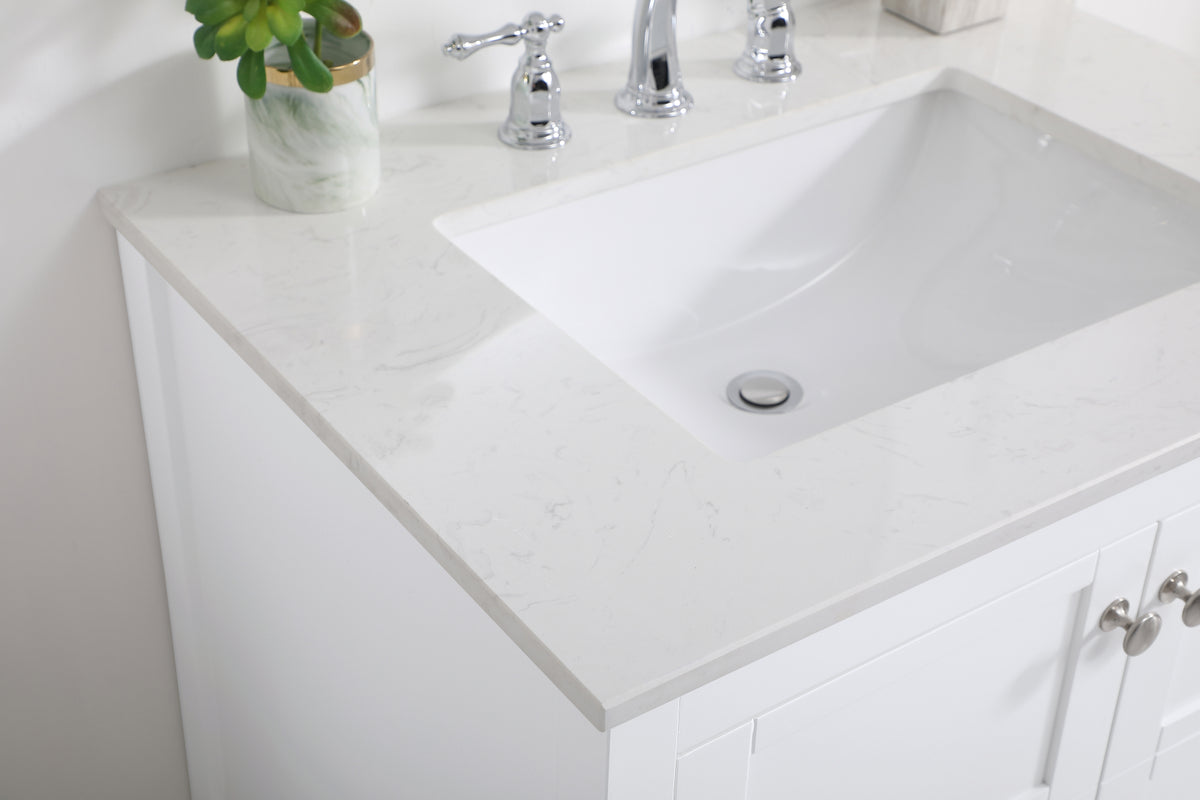 30 inch Single Bathroom Vanity in White