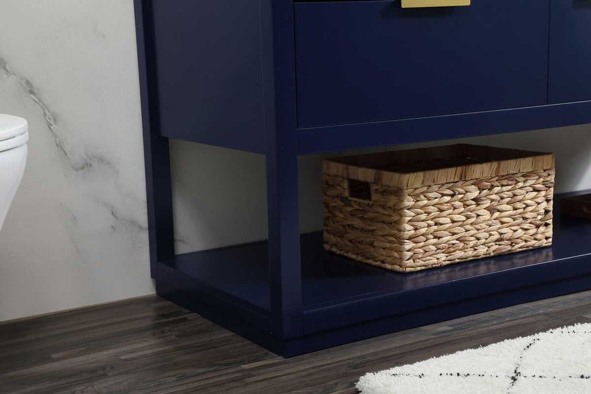 60 inch Single bathroom vanity in blue