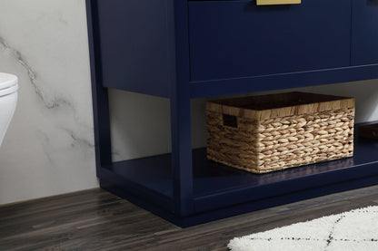 60 inch Single bathroom vanity in blue