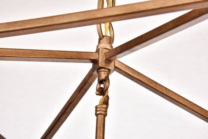 Maddox Collection Pendant D12.5 H18.25 Lt:3 Vintage Gold Finish