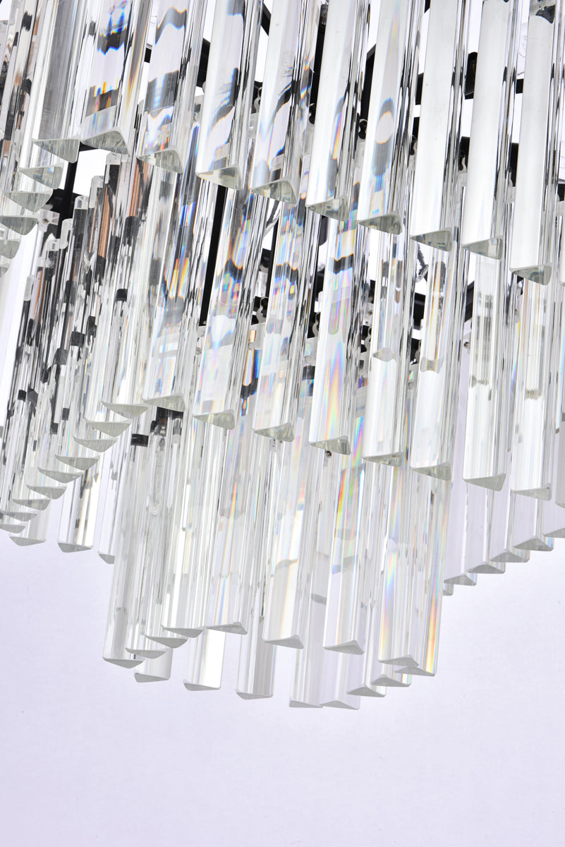 Sydney 21.5 inch square crystal chandelier in matte black