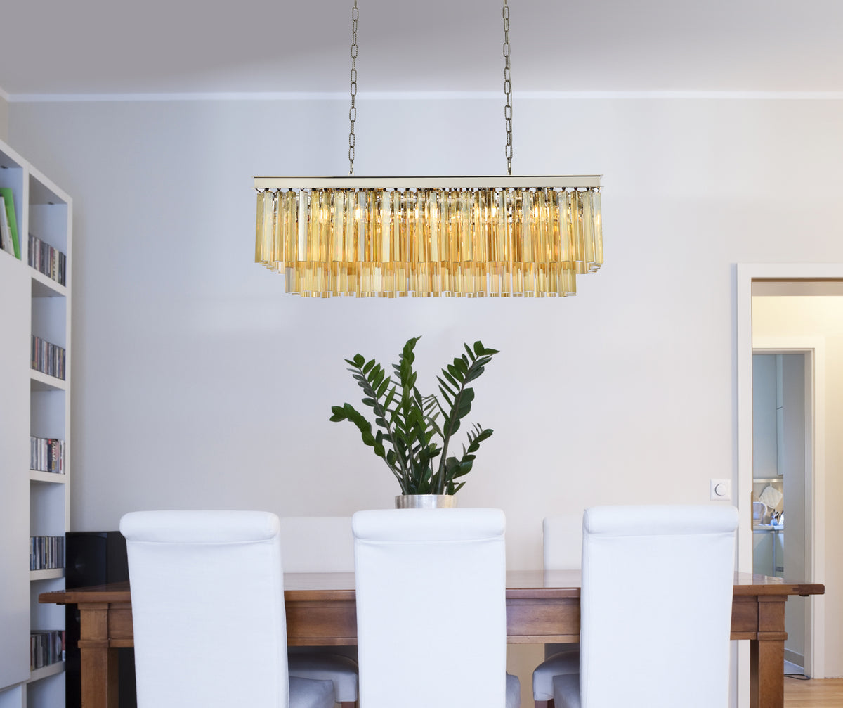 Sydney 12 light polished nickel Chandelier Golden Teak (Smoky) Royal Cut Crystal