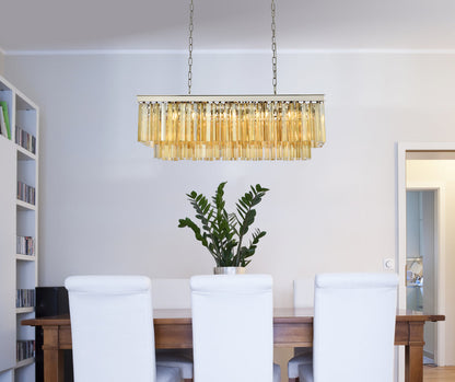 Sydney 12 light polished nickel Chandelier Golden Teak (Smoky) Royal Cut Crystal