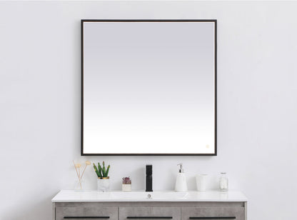 Pier 36x36 inch LED mirror with adjustable color temperature 3000K/4200K/6400K in black