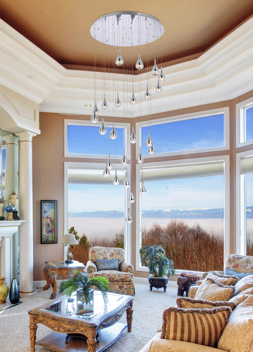 Amherst 42 inch LED chandelier in chrome