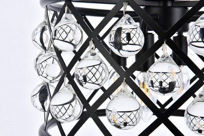 Madison 4 light Matte Black Pendant Clear Royal Cut Crystal