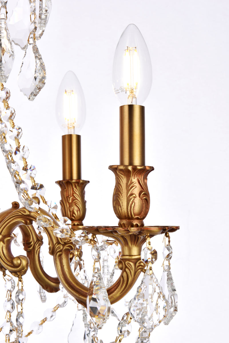 Rosalia 5 light French Gold Pendant Clear Royal Cut Crystal