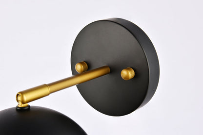 Othello 1 light black and brass wall sconce