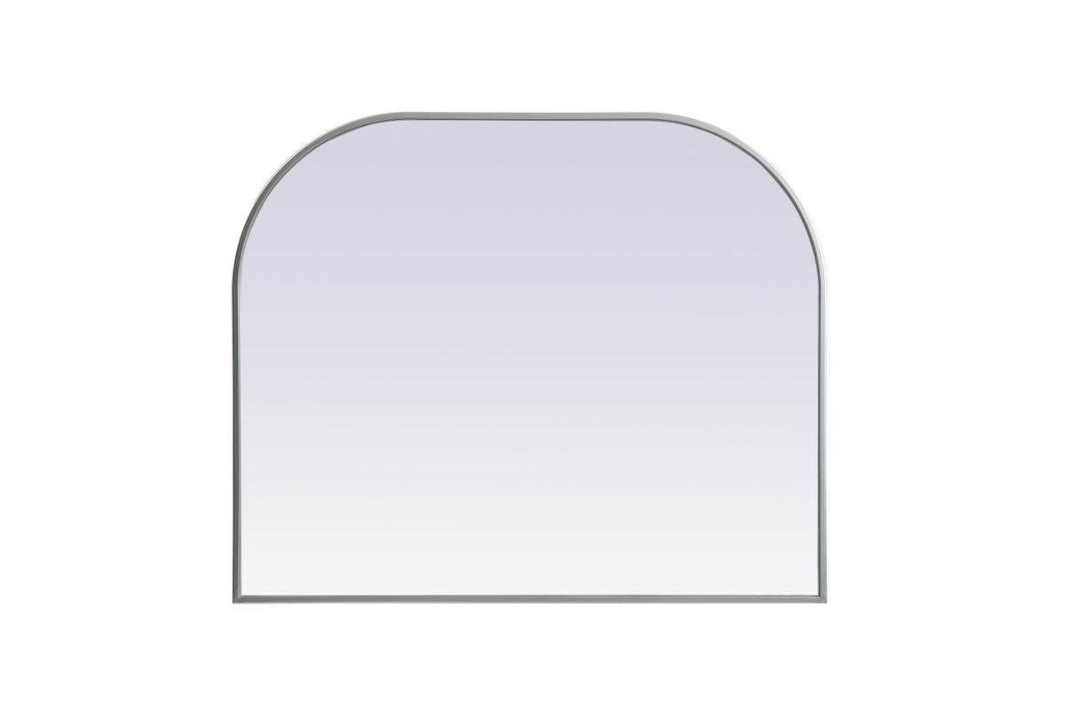 Metal Frame Arch Mirror 36x30 Inch in Silver
