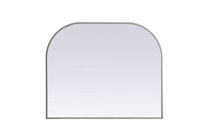 Metal Frame Arch Mirror 36x30 Inch in Silver