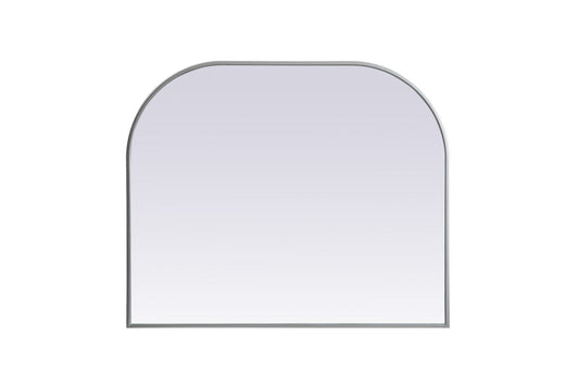 Metal Frame Arch Mirror 36x30 Inch in Silver