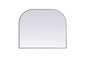 Metal Frame Arch Mirror 36x30 Inch in Silver