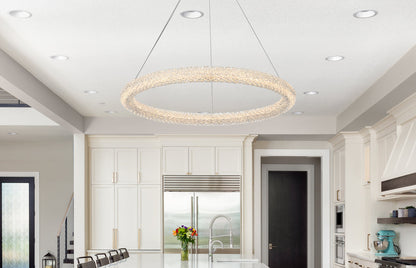 Bowen 32 inch Adjustable LED Chandelier in Satin Gold